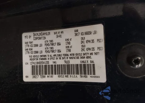 2002 Dodge Ram 1500 St из США, поврежденный, VIN 1D7HU18N92S541235